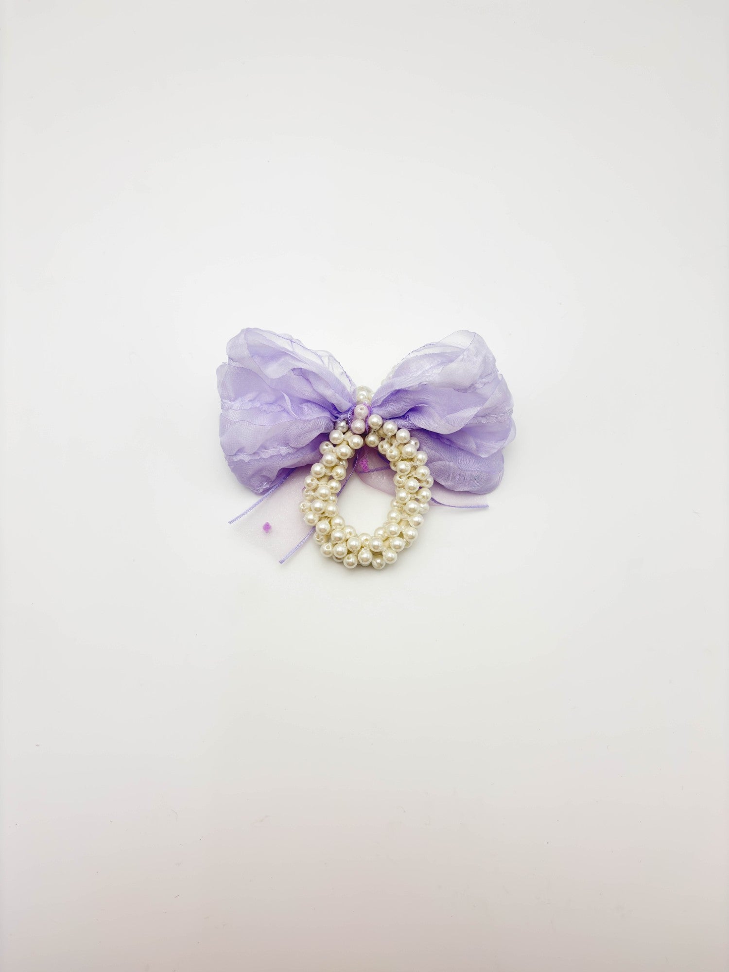 Blush Pink Pearl Bow Hair Tie