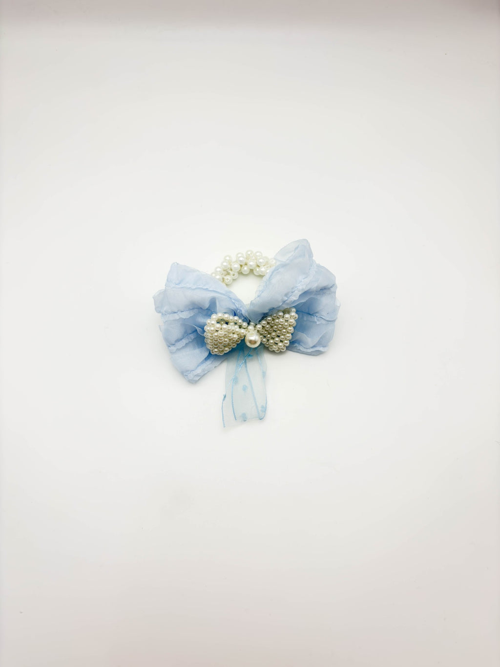 Blush Pink Pearl Bow Hair Tie