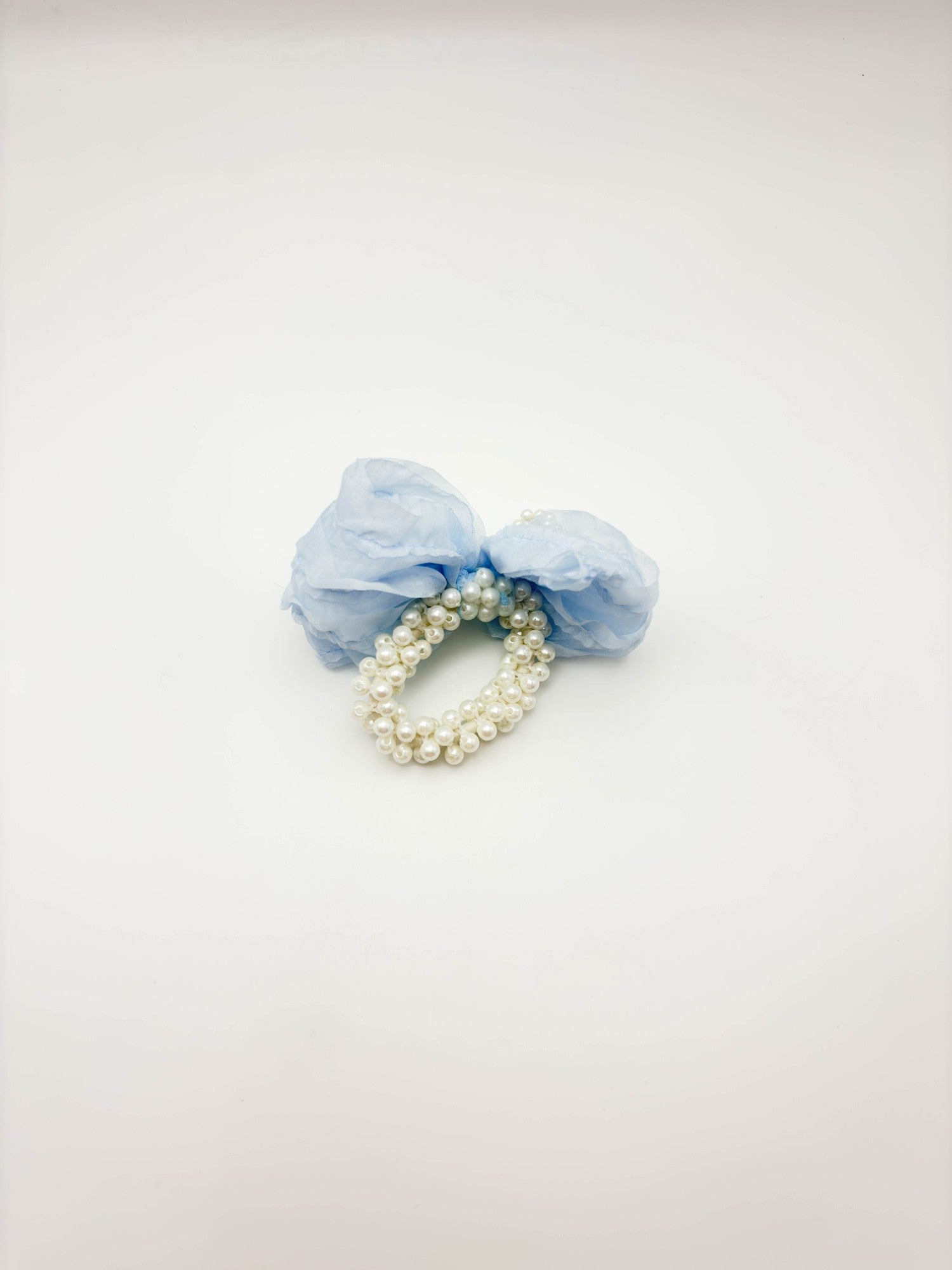 Blush Pink Pearl Bow Hair Tie