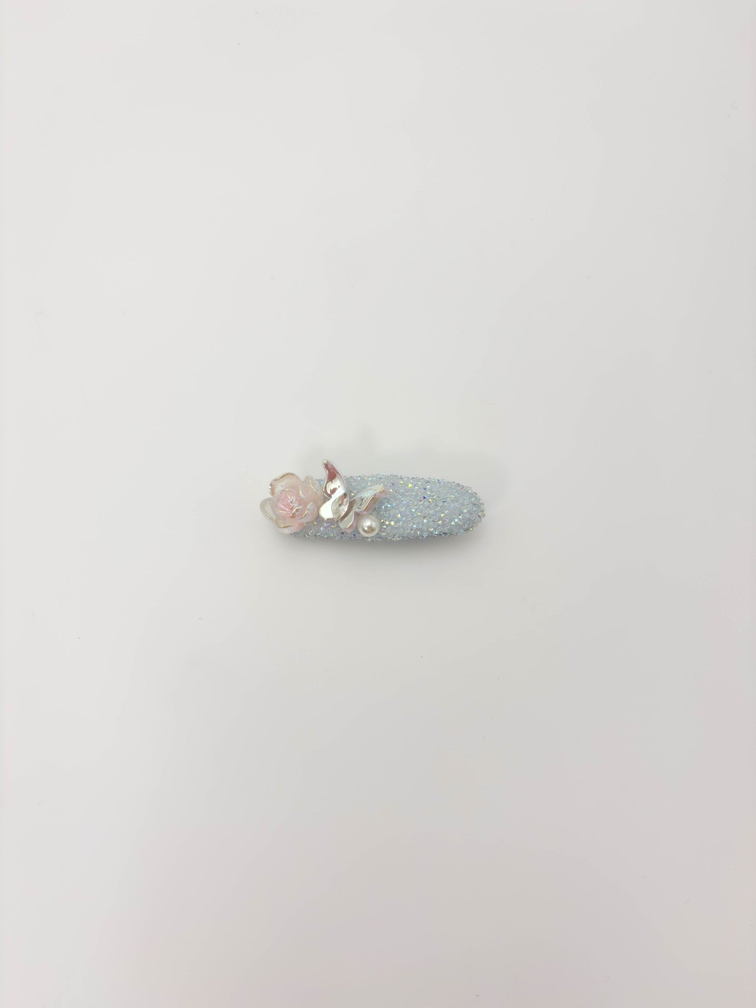 Iridescent Rose Butterfly Hair Clip