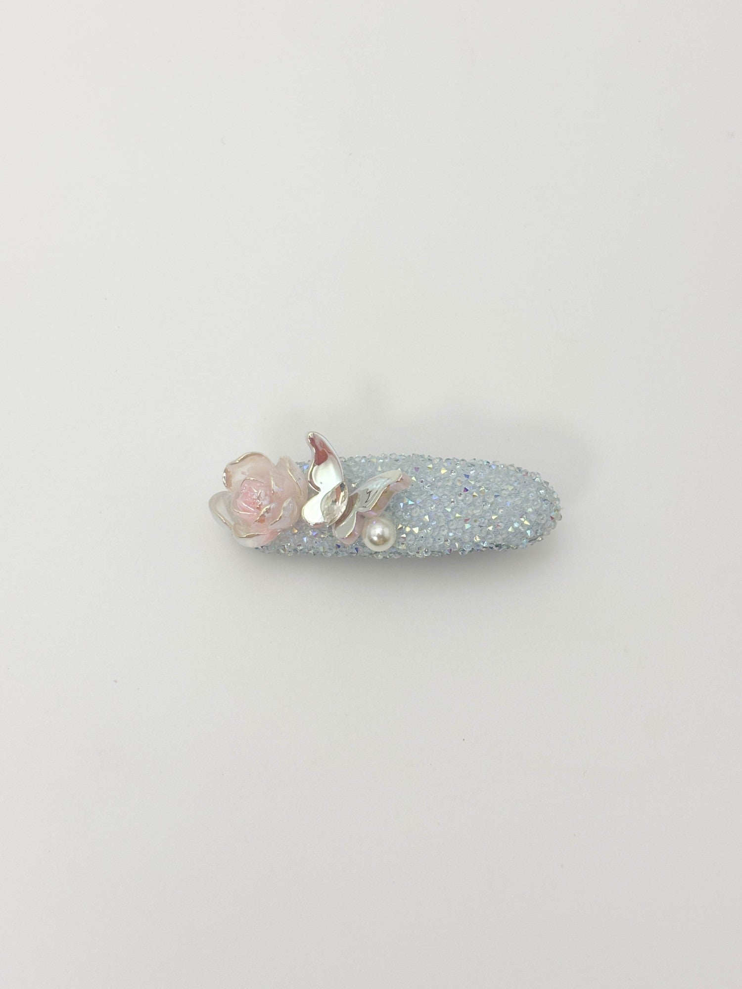 Iridescent Rose Butterfly Hair Clip