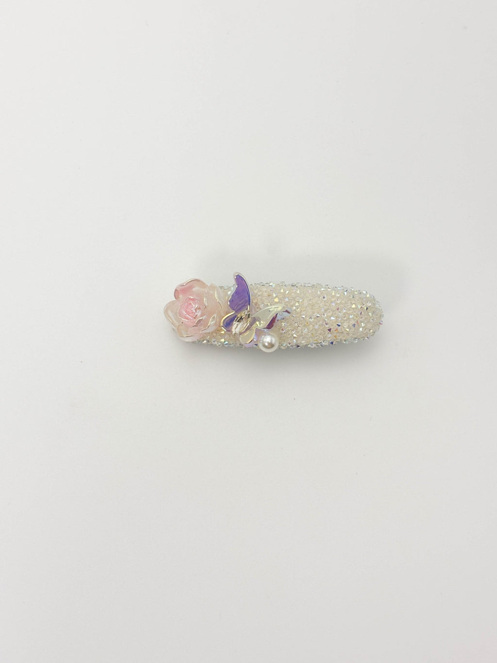 Iridescent Rose Butterfly Hair Clip