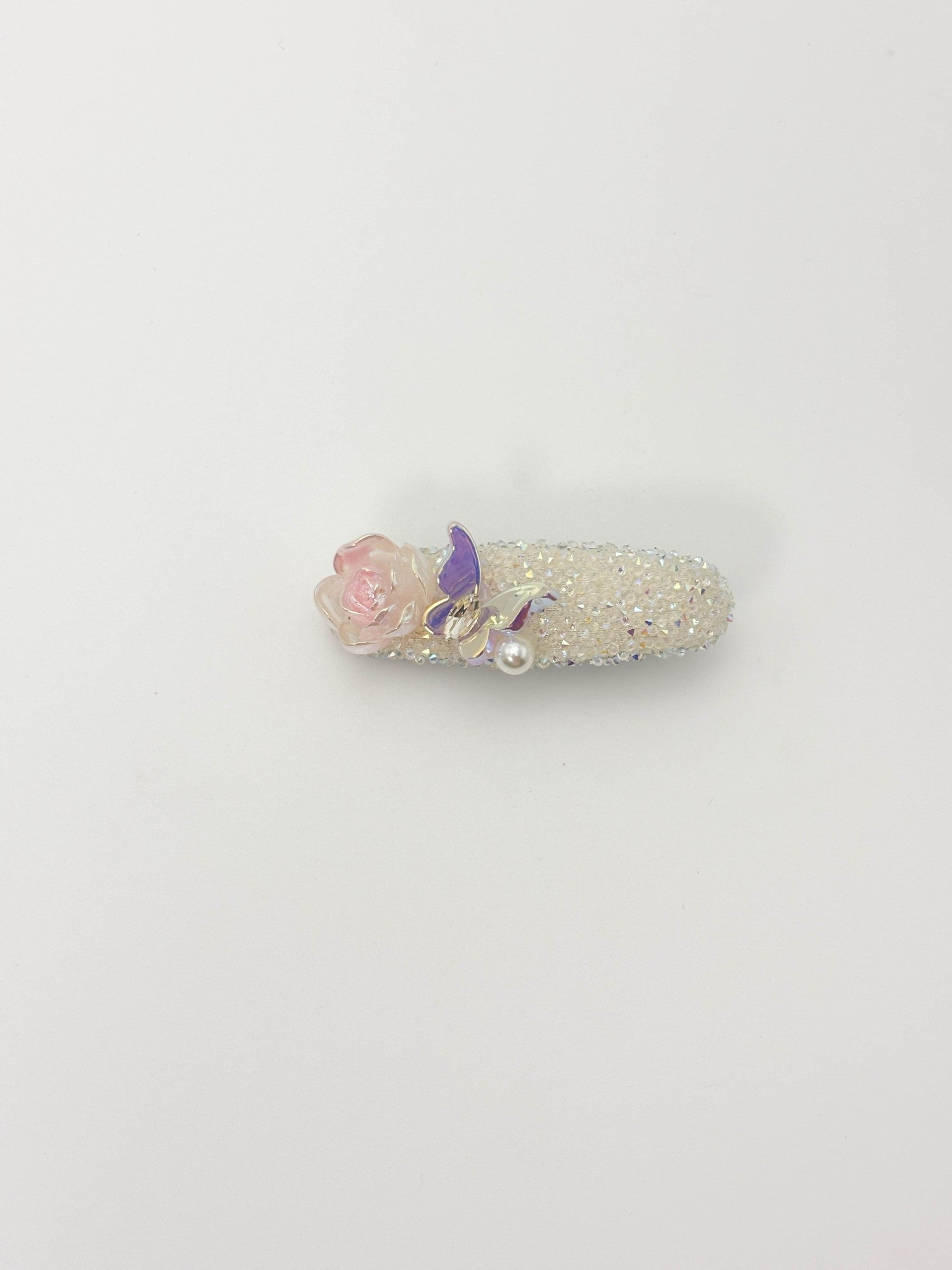 Iridescent Rose Butterfly Hair Clip