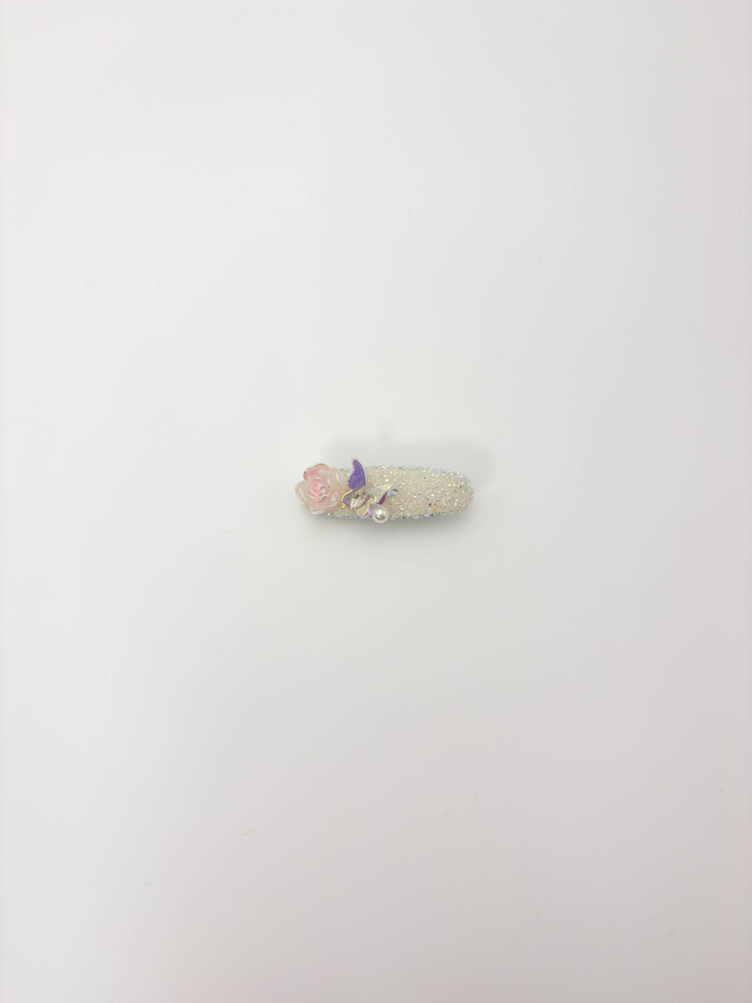 Iridescent Rose Butterfly Hair Clip