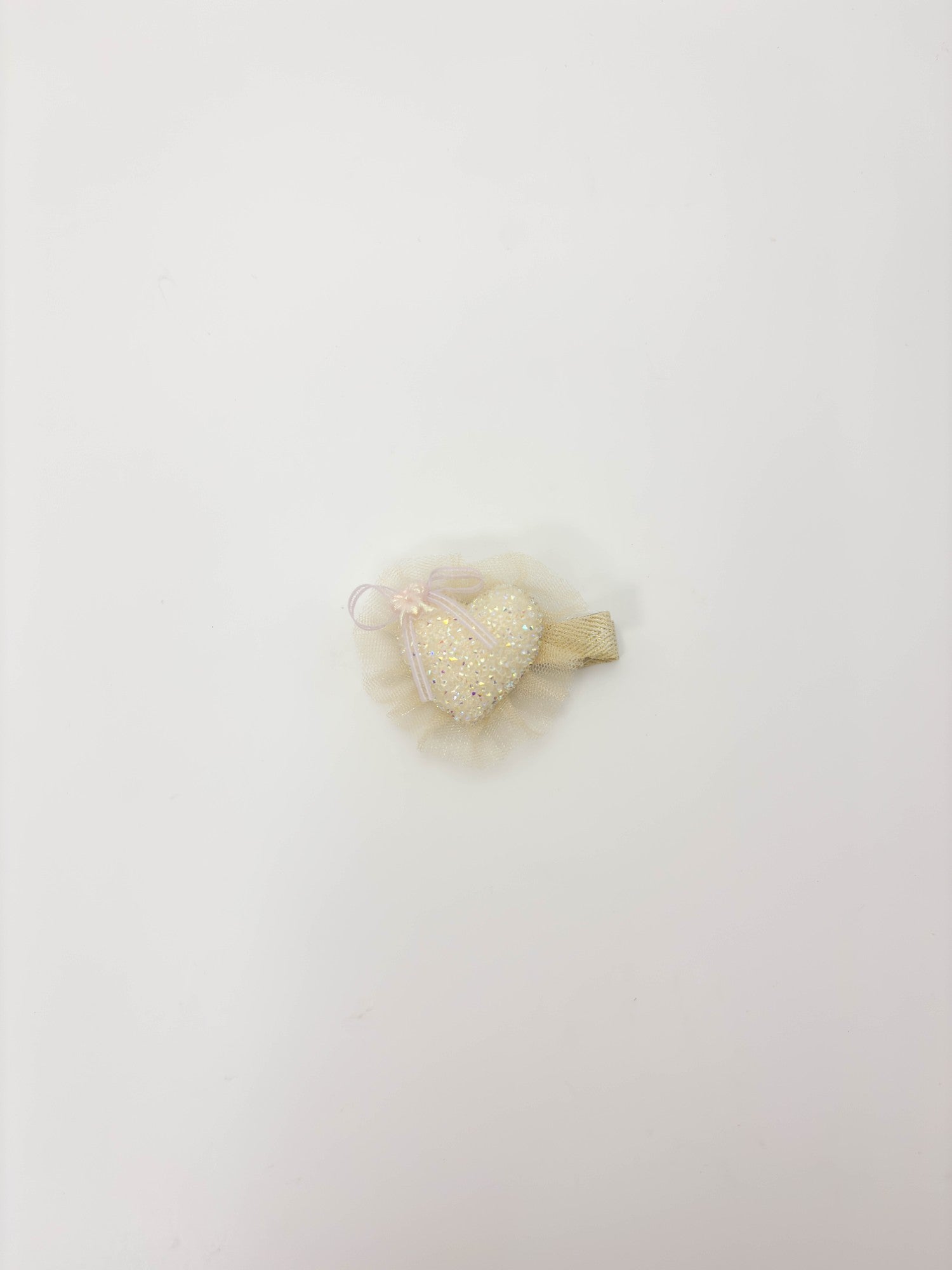 Icy Blue Heart Tulle Hair Clip