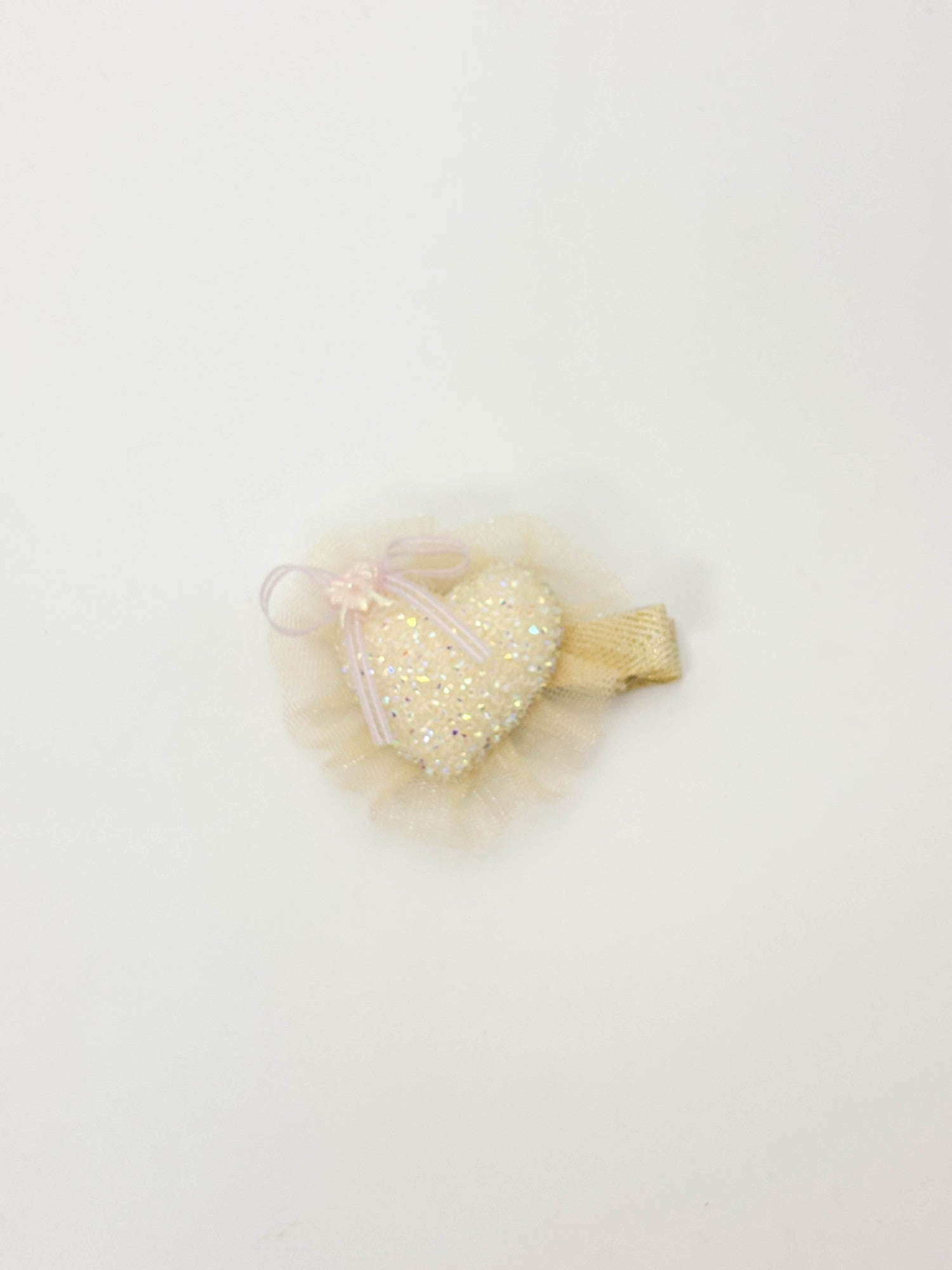 Icy Blue Heart Tulle Hair Clip