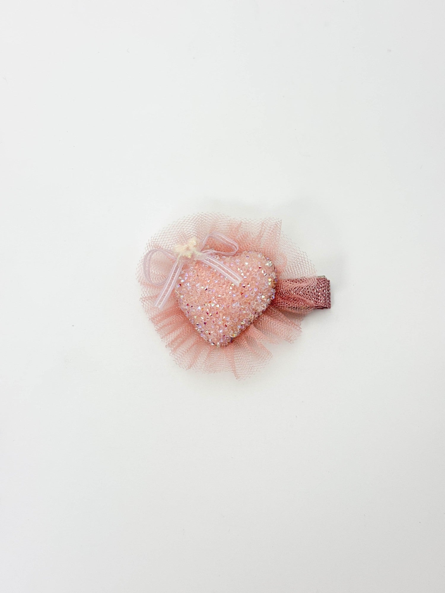 Icy Blue Heart Tulle Hair Clip