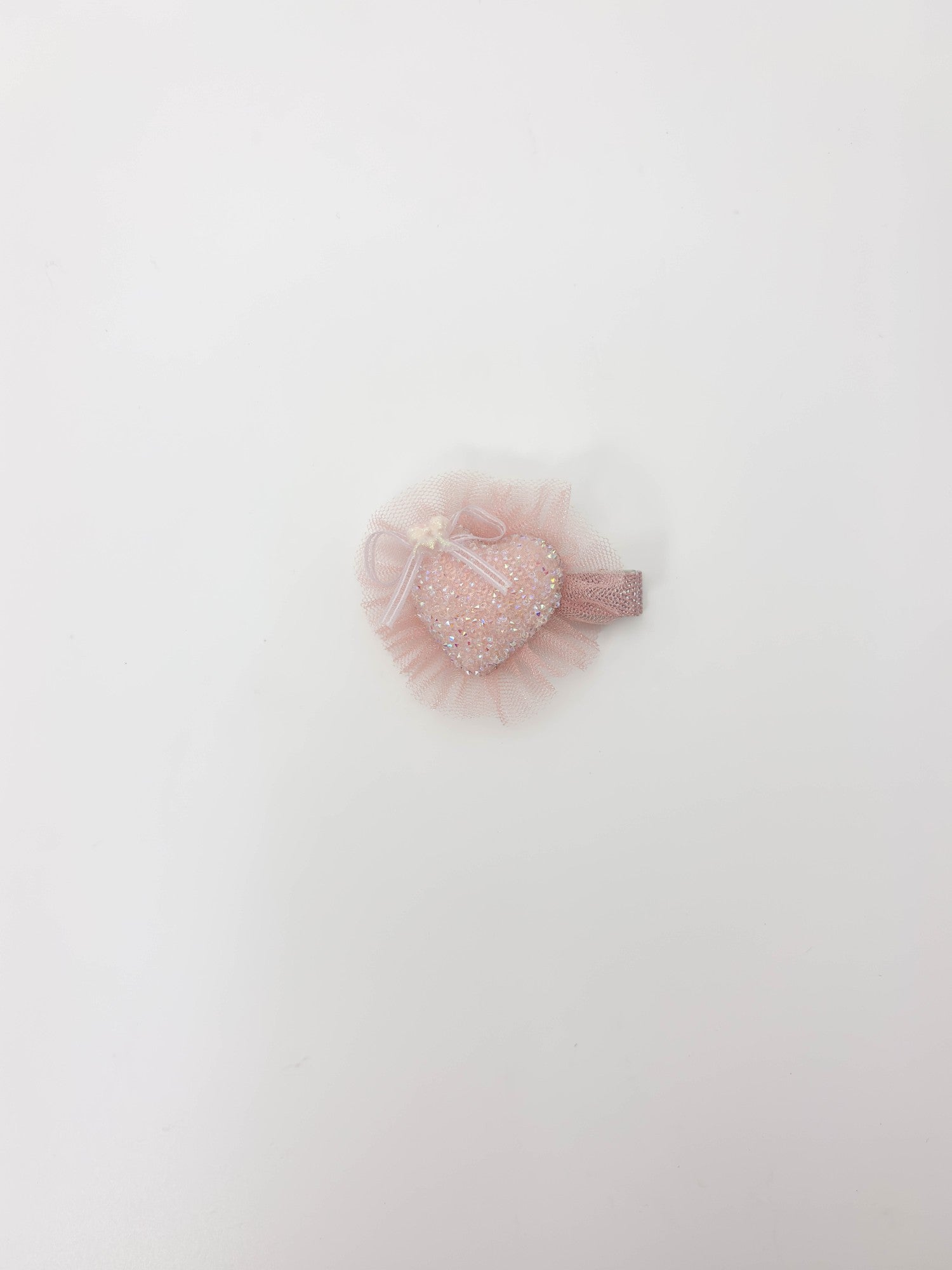 Icy Blue Heart Tulle Hair Clip