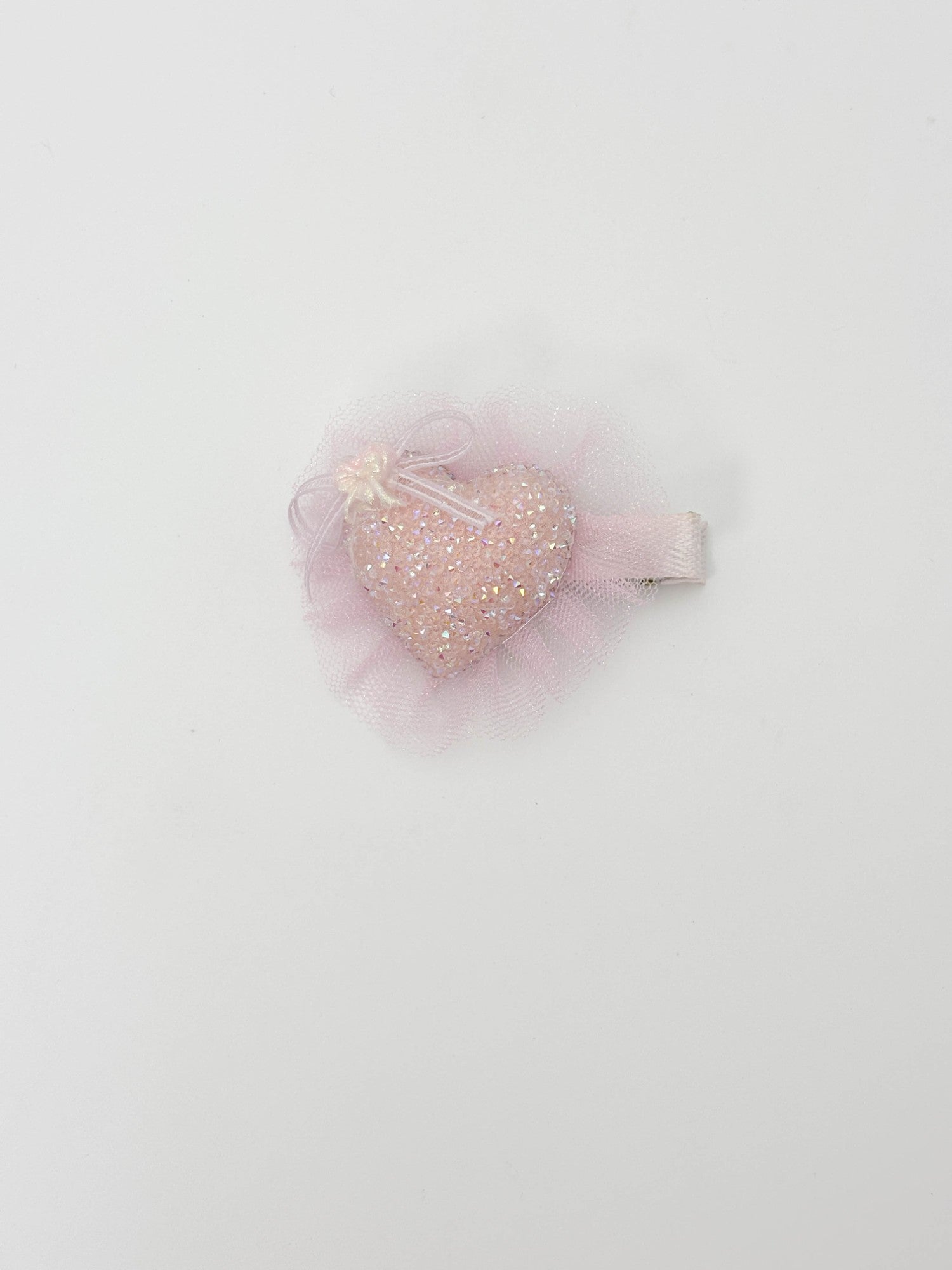 Icy Blue Heart Tulle Hair Clip