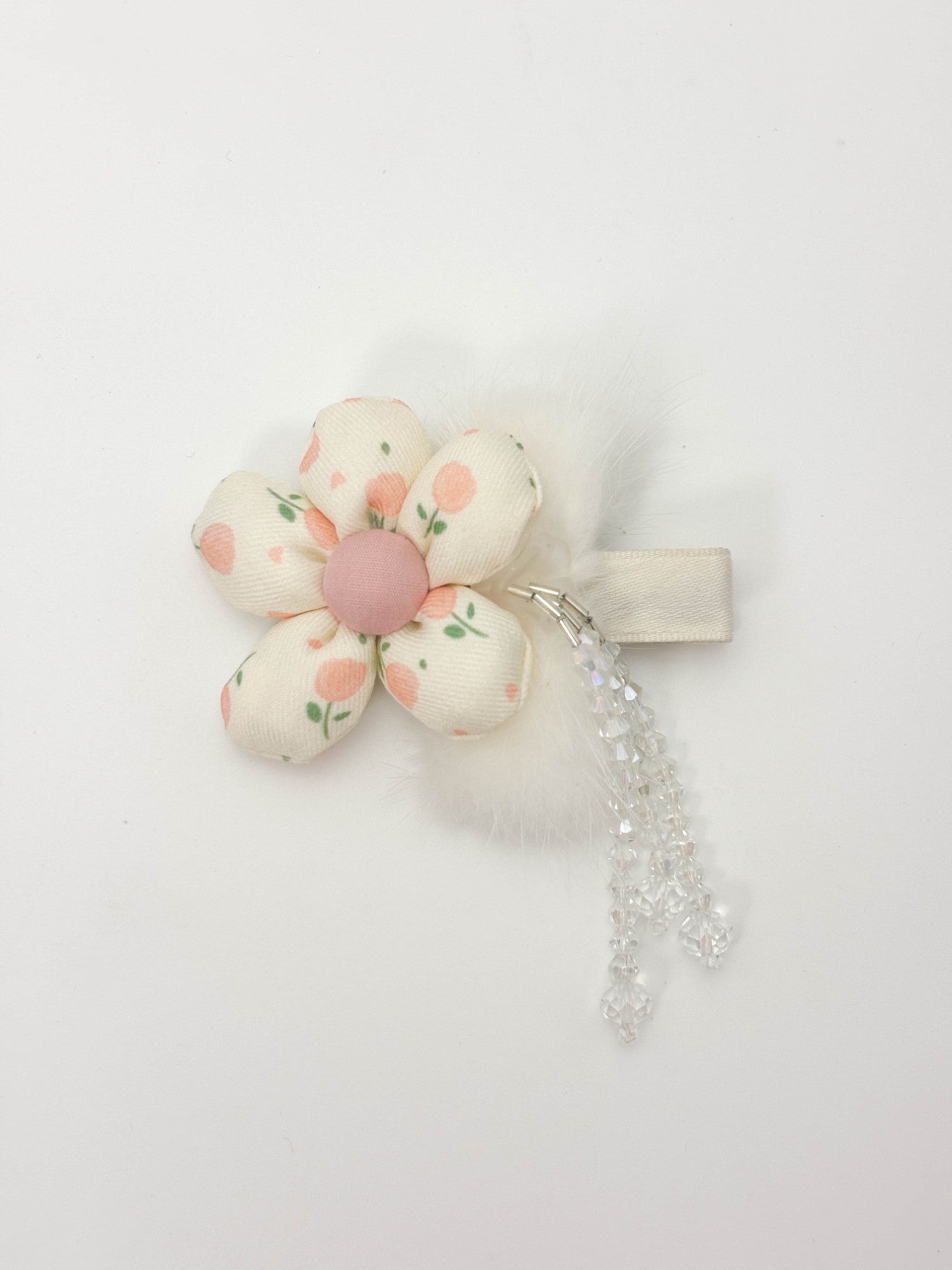 Peachy Bloom Floral Hair Clip