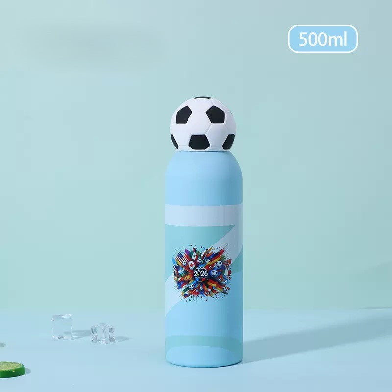 Football-Themed Insulated Stainless Steel Sports Water Bottle