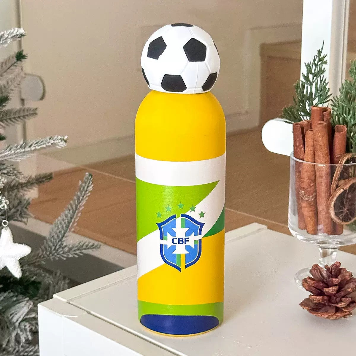 Football-Themed Insulated Stainless Steel Sports Water Bottle
