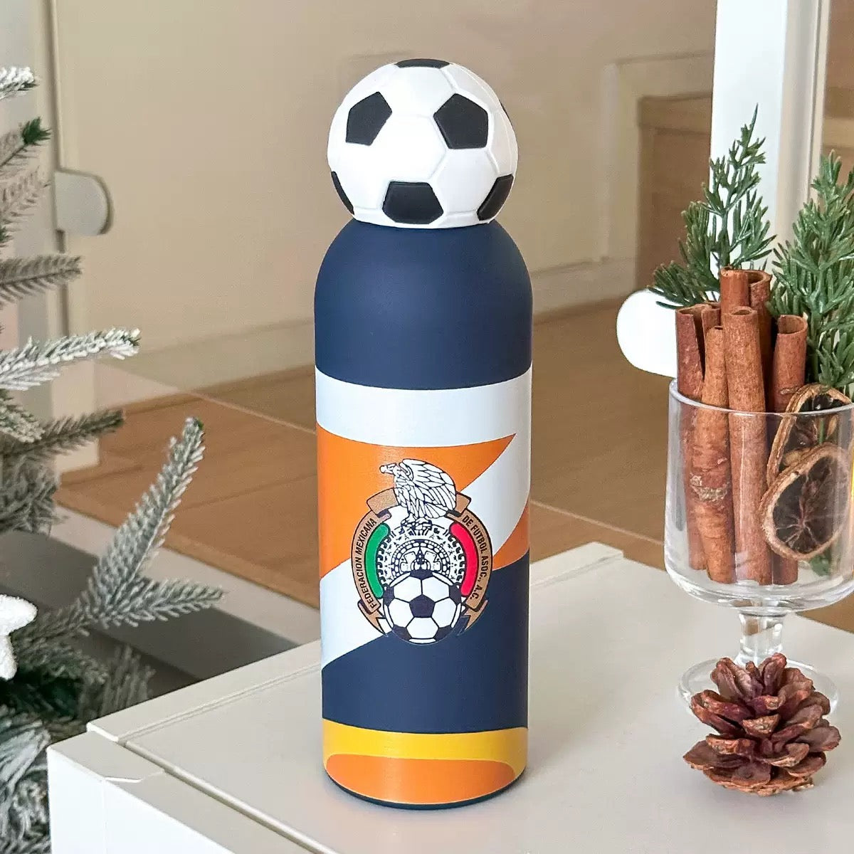 Football-Themed Insulated Stainless Steel Sports Water Bottle