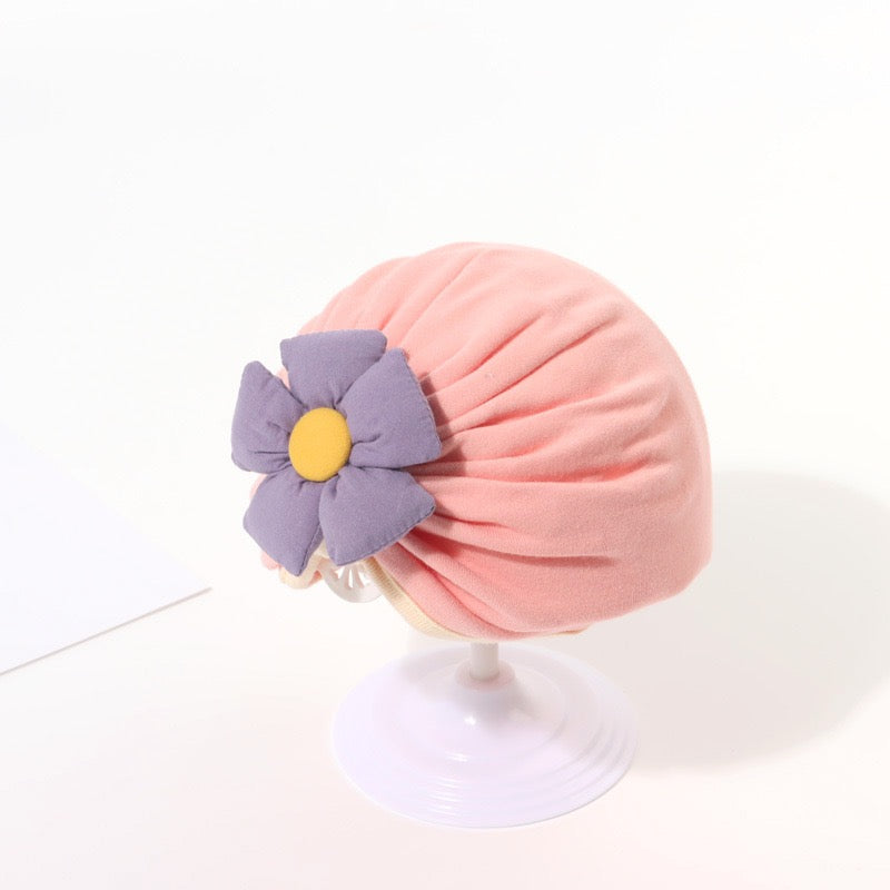 Vintage Red Flower Turban Cap – Elegant Floral Headwrap