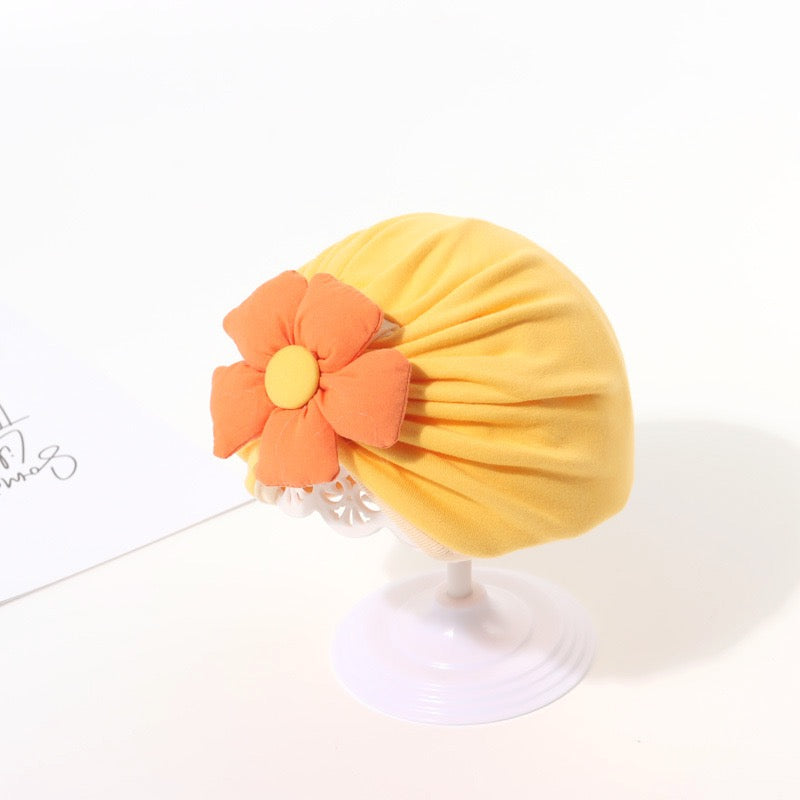 Vintage Red Flower Turban Cap – Elegant Floral Headwrap