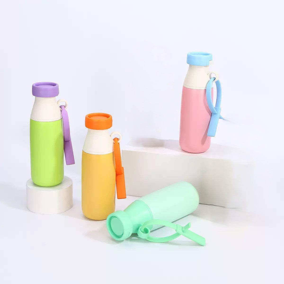 Stainless Steel Water Bottle 520ml | Leak Proof, BPA Free & Rust Proof | Water Bottle with Carry Strap for School, Office, Travel