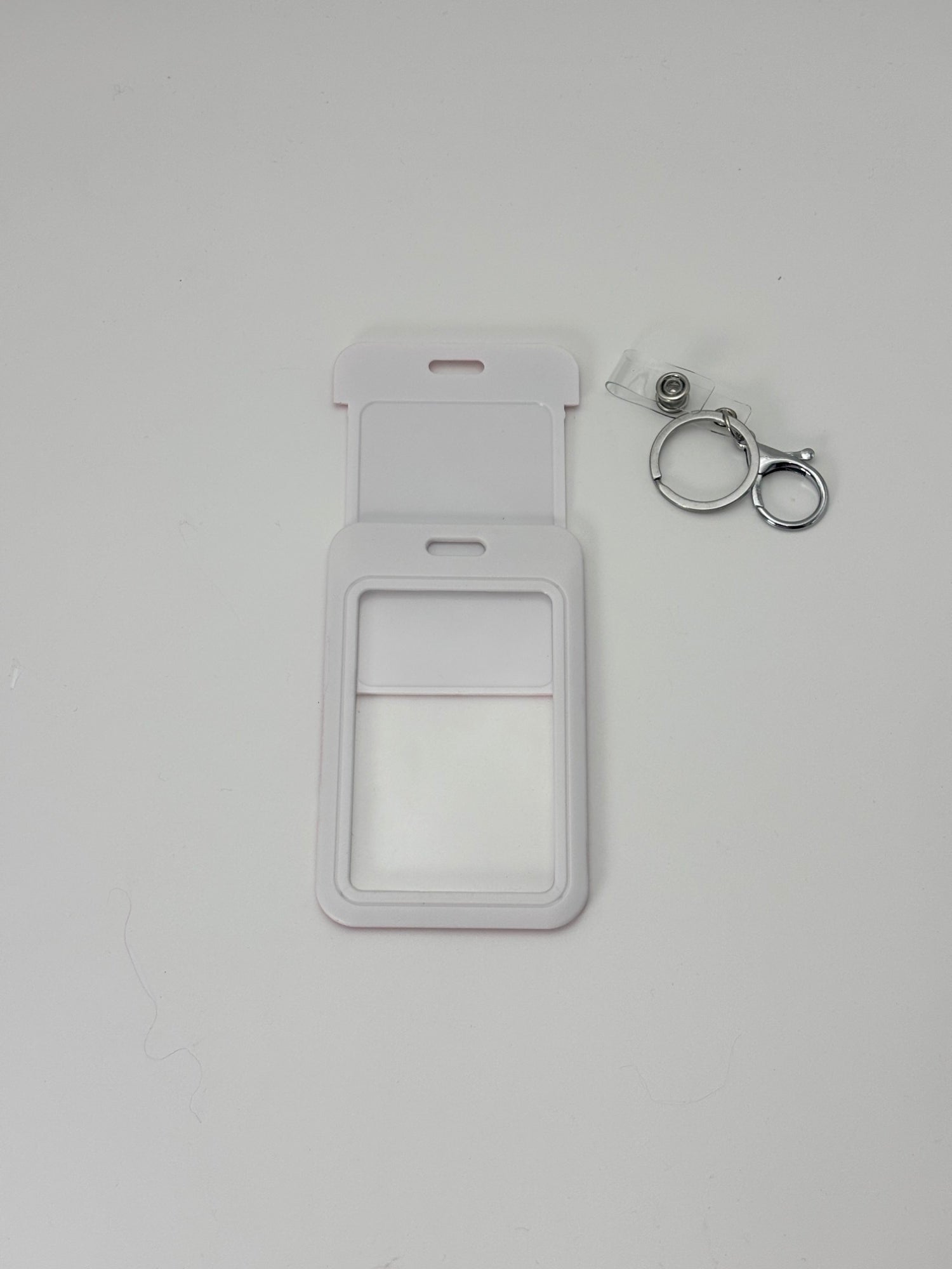 Strawberry Bunny Kawaii Name Tag Holder Keychain – Cute Pink Badge Case