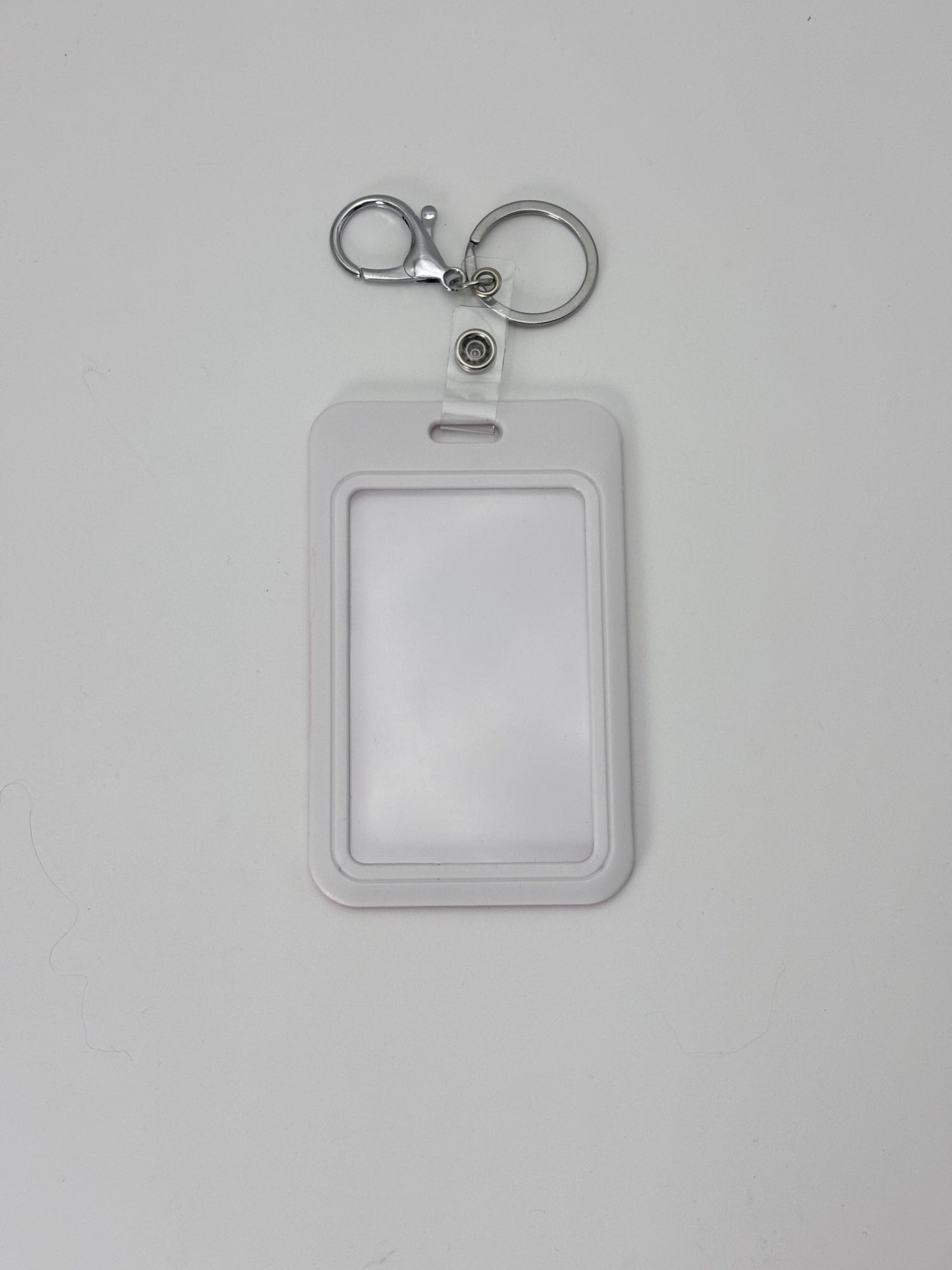 Kawaii Rabbit Name Tag Holder Keychain – Cute Purple Bunny Badge Holder