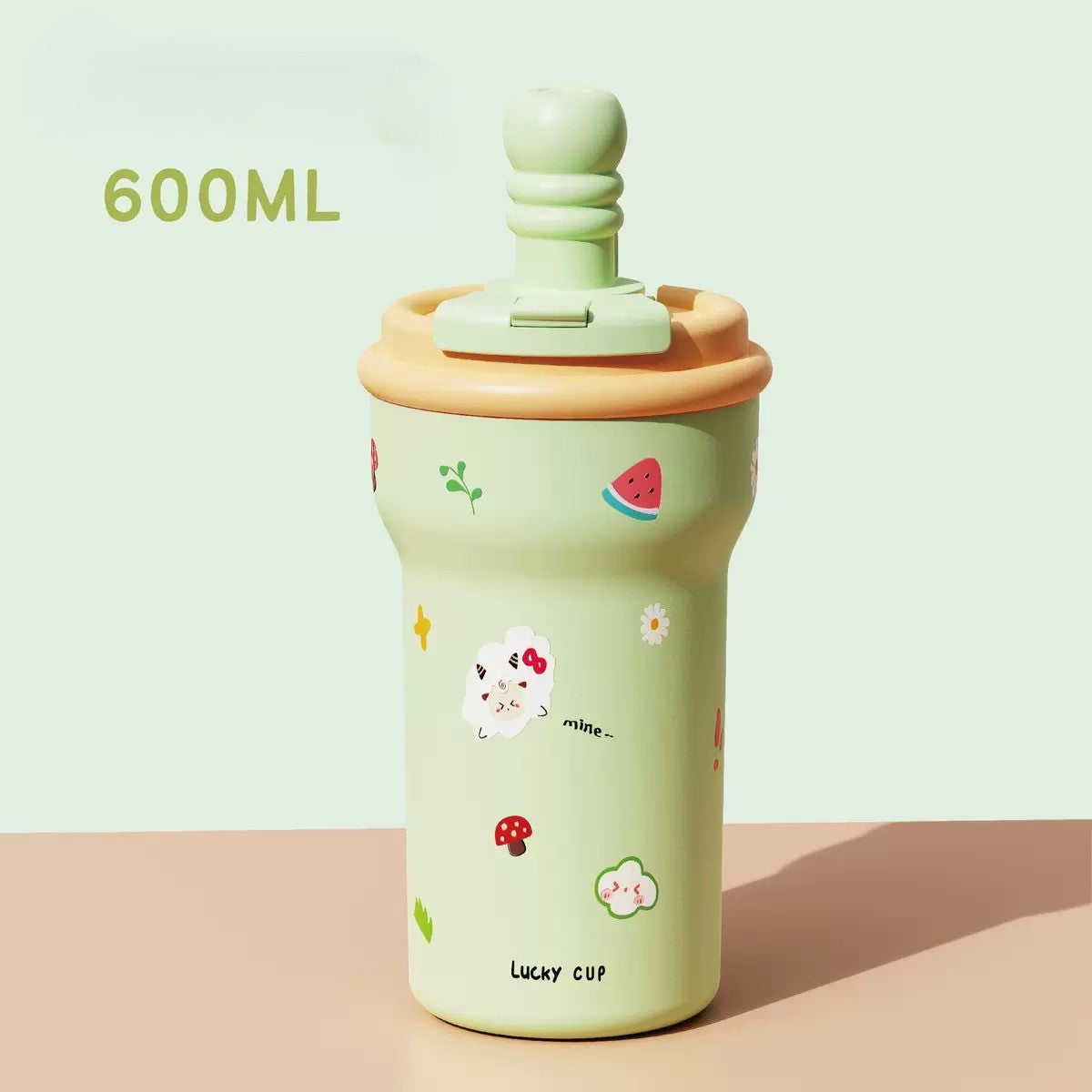 Cute Cat Cup" Dual-Drink Insulated Tumbler (600 ml)