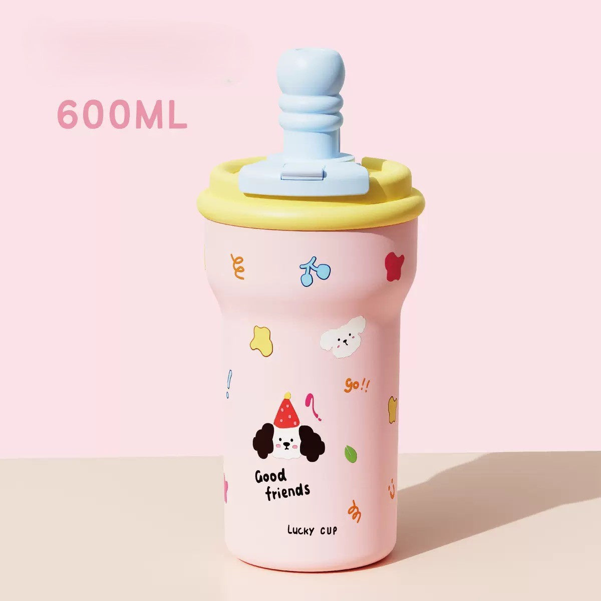 Cute Cat Cup" Dual-Drink Insulated Tumbler (600 ml)