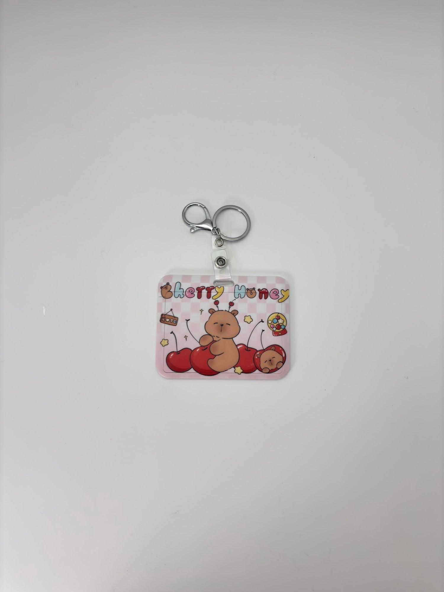 Cute Bear Name Tag Holder with Clip