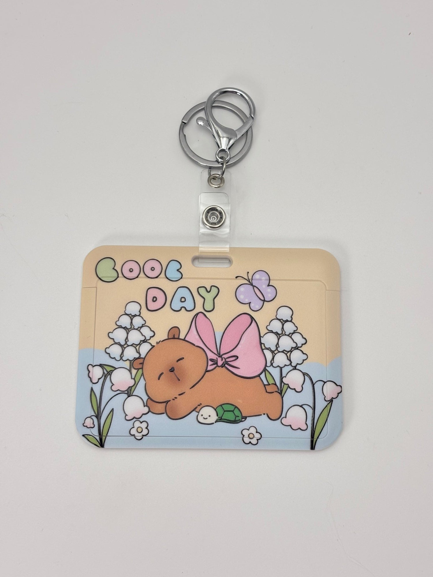 Cute Bear Name Tag Holder with Clip