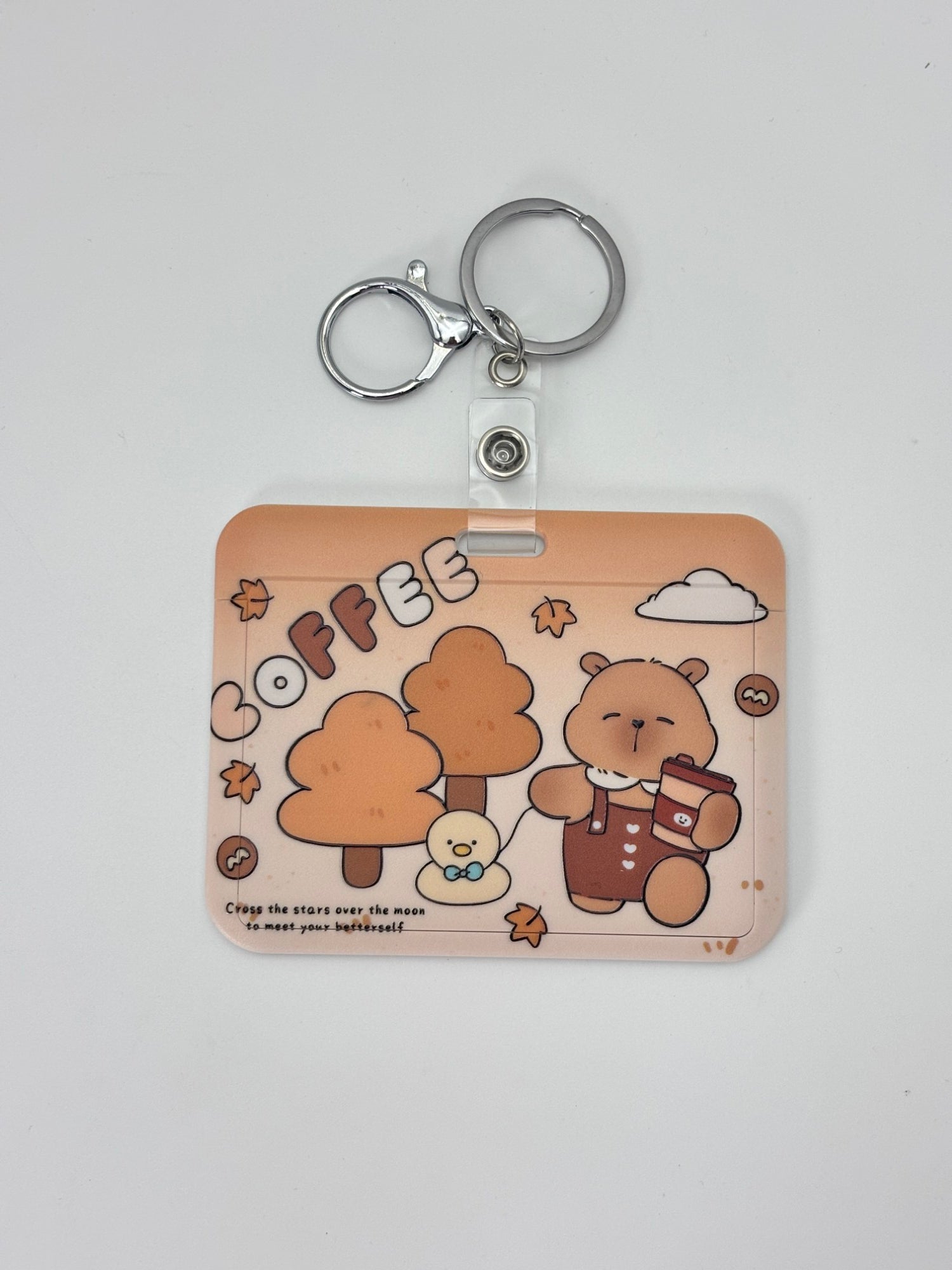 Cute Bear Name Tag Holder with Clip