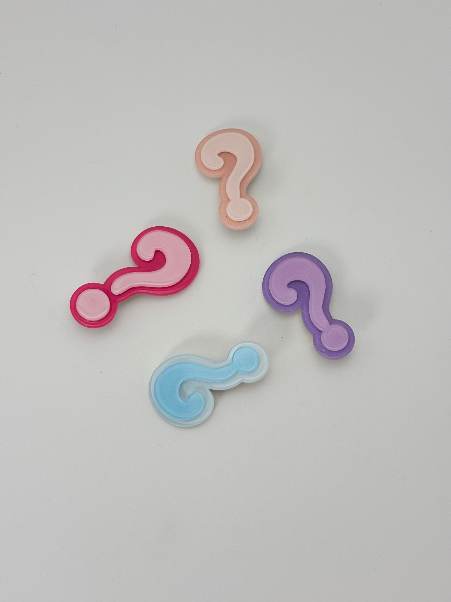 Pastel Question Mark Decorative Buttons / Hair pin