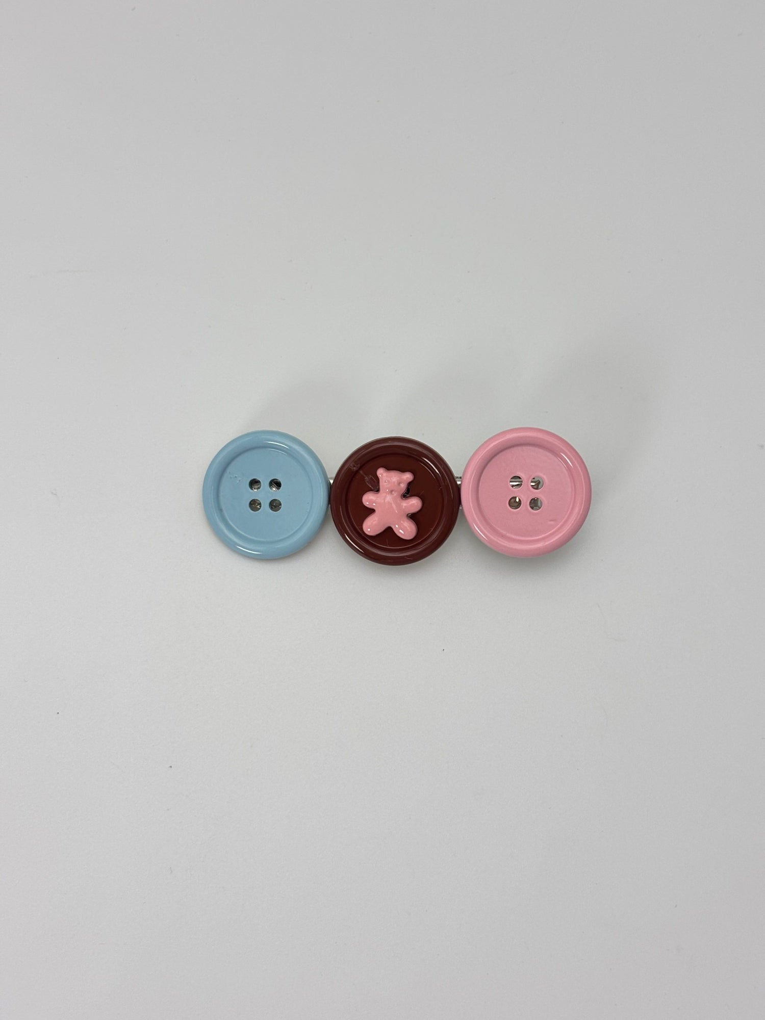 Pastel Teddy Bear Button Trio – Cute Kidswear Decorative Buttons / Hair pin