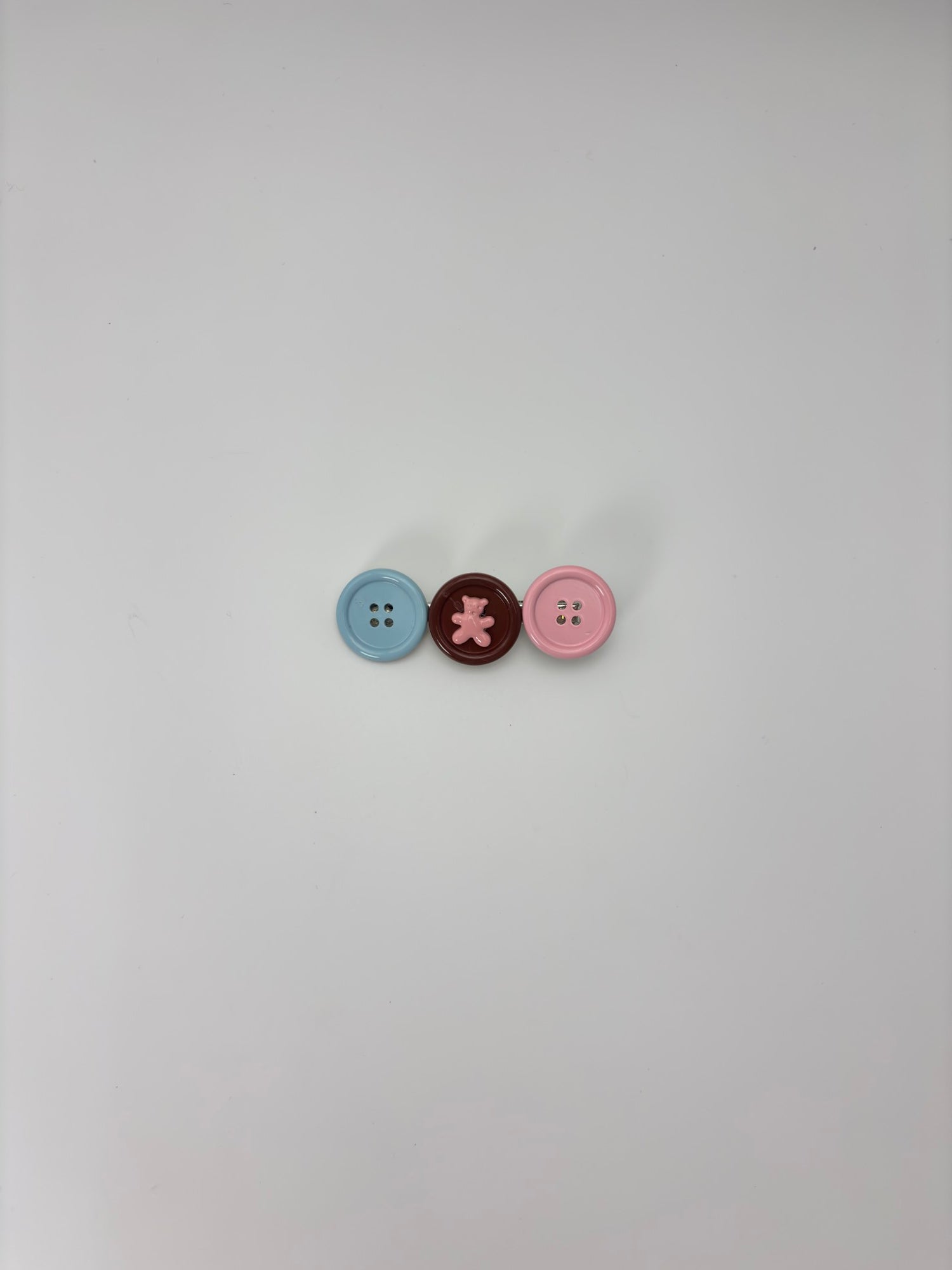 Pastel Teddy Bear Button Trio – Cute Kidswear Decorative Buttons / Hair pin