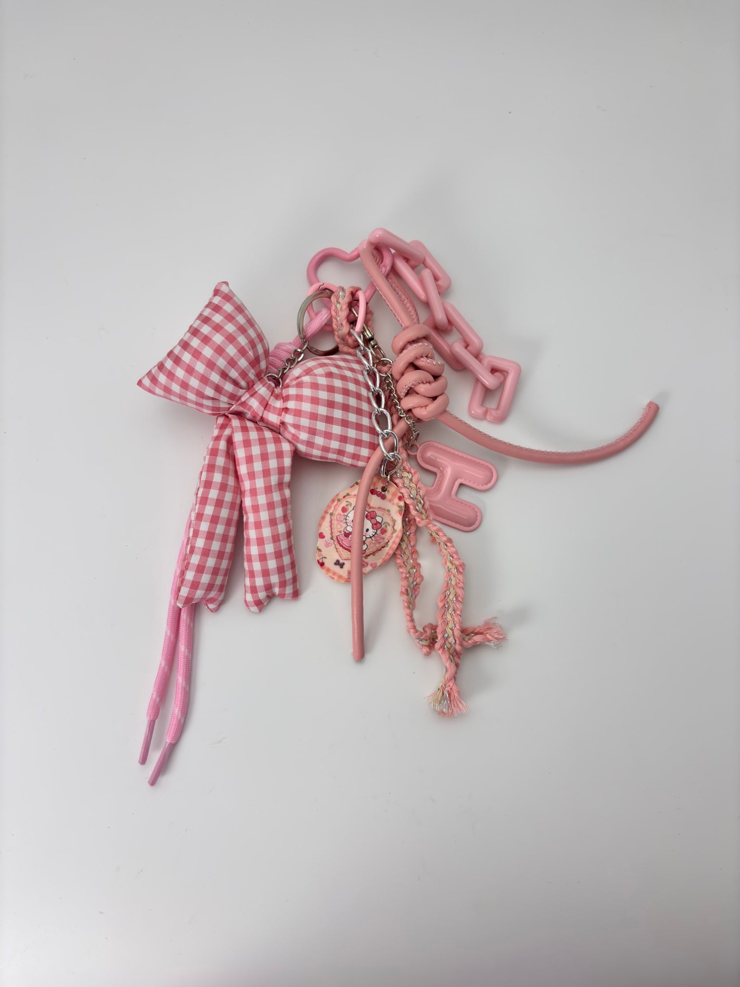 Kawaii Pink Bow Charm Keychain