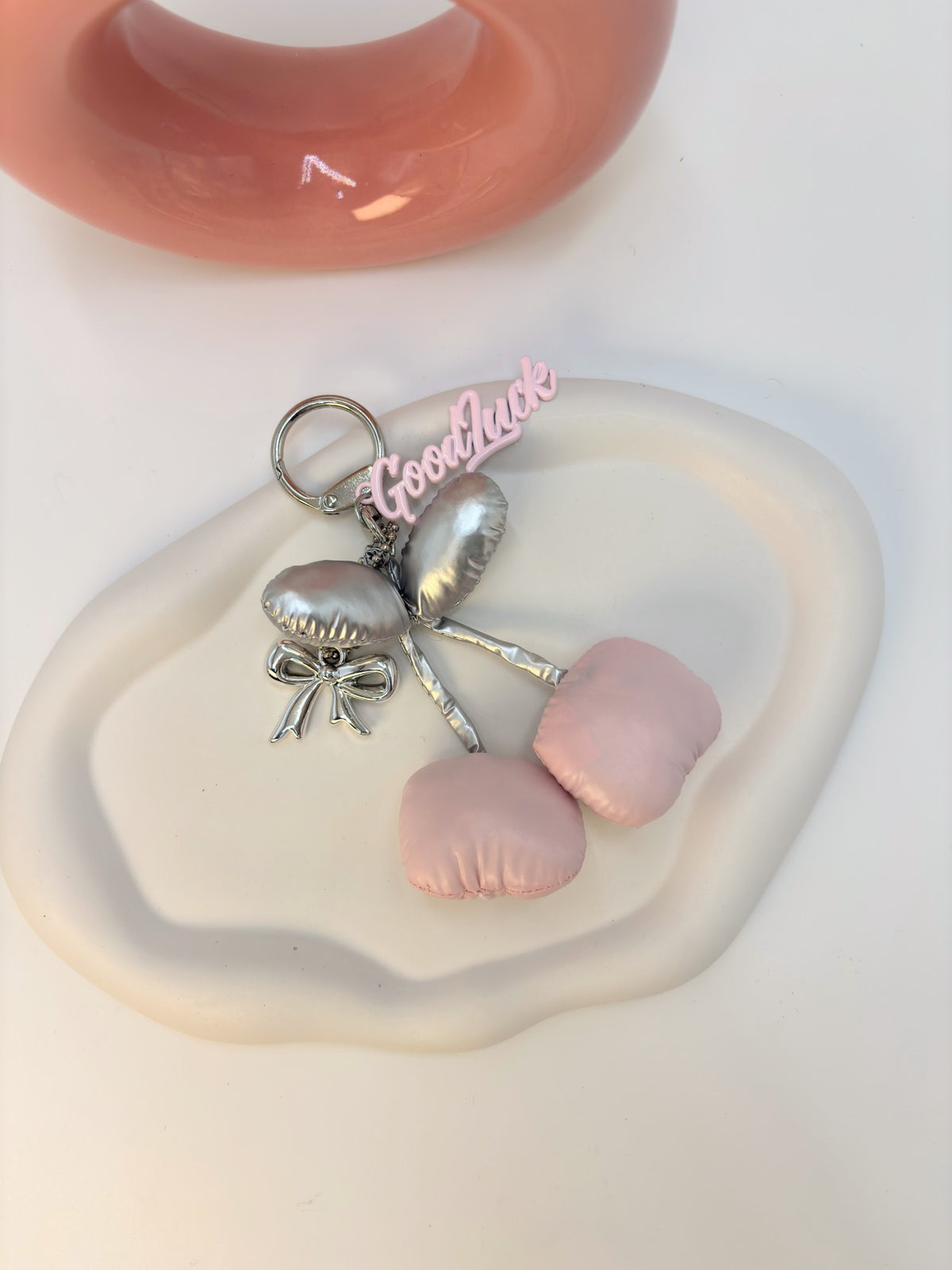 Puffer Cherry Pillow Bag Charm / Keychain