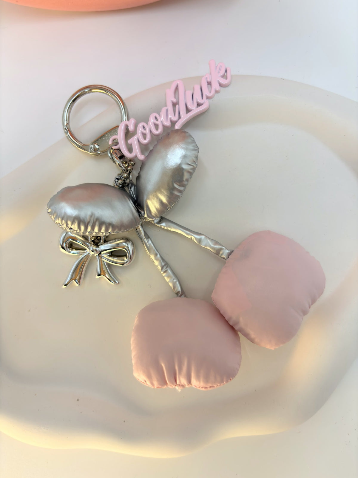 Puffer Cherry Pillow Bag Charm / Keychain