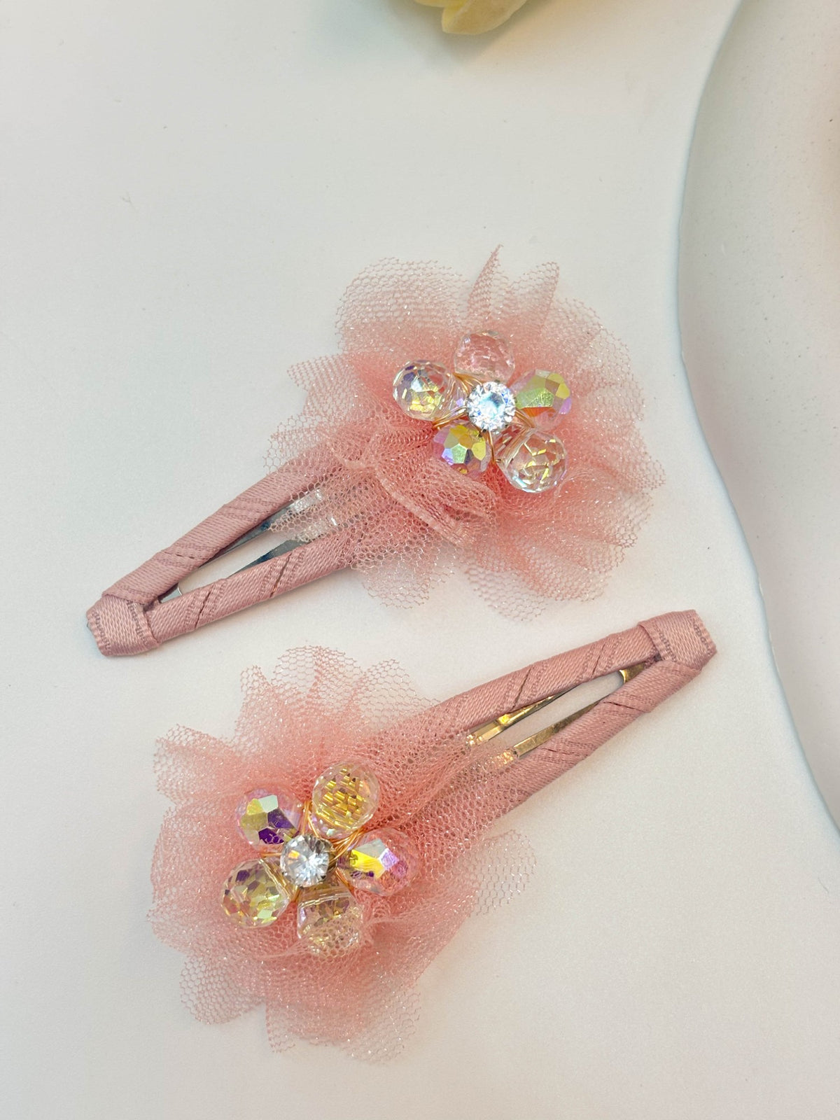 Korean Style Mesh Flower Ribbon BB Clips