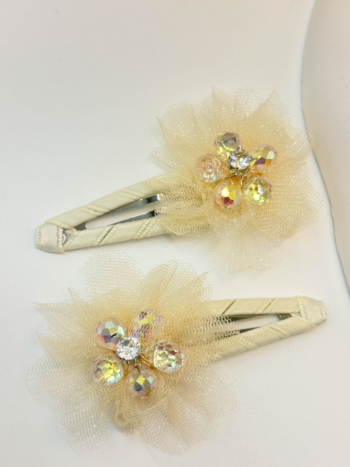 Korean Style Mesh Flower Ribbon BB Clips