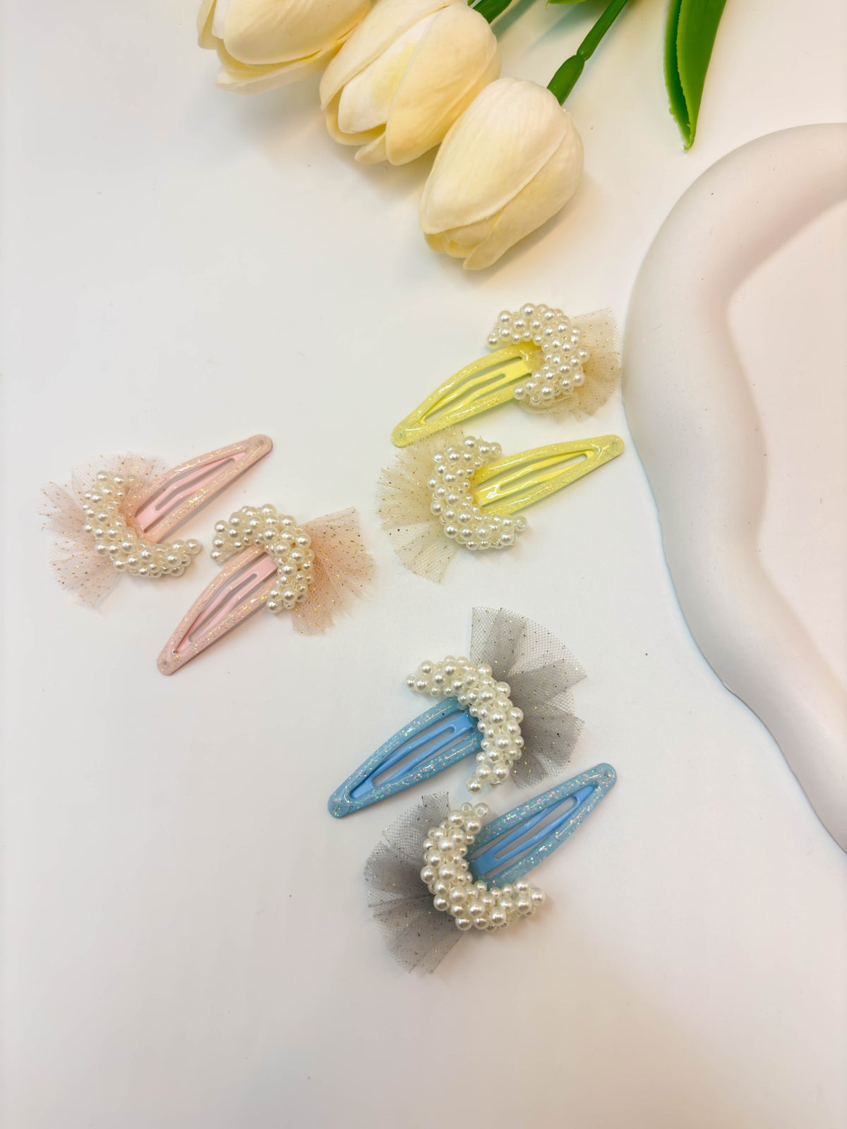 Pearl Tic Tac / Snap Hair Clips)