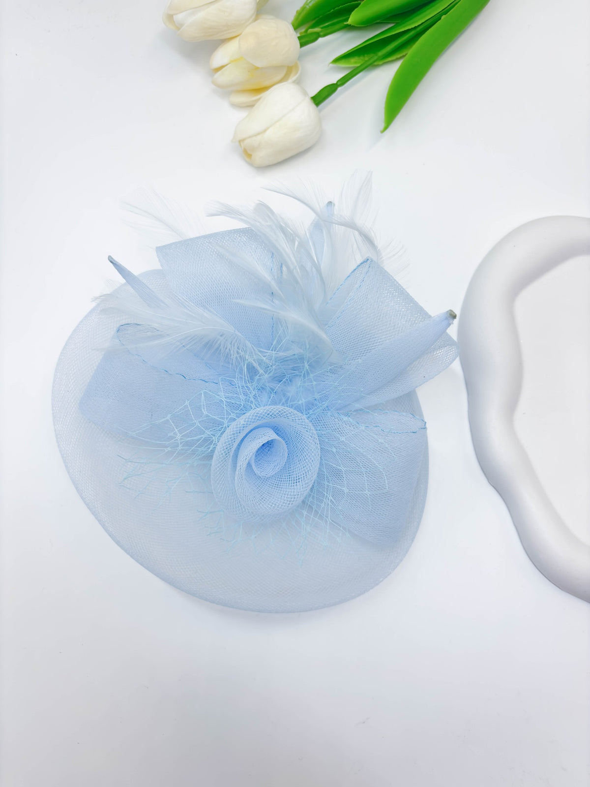 Floral Mesh Fascinator Pillbox Hat