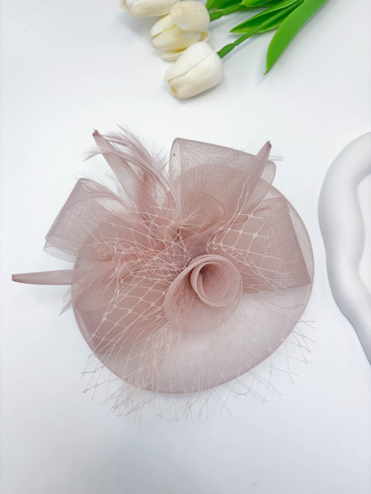 Floral Mesh Fascinator Pillbox Hat