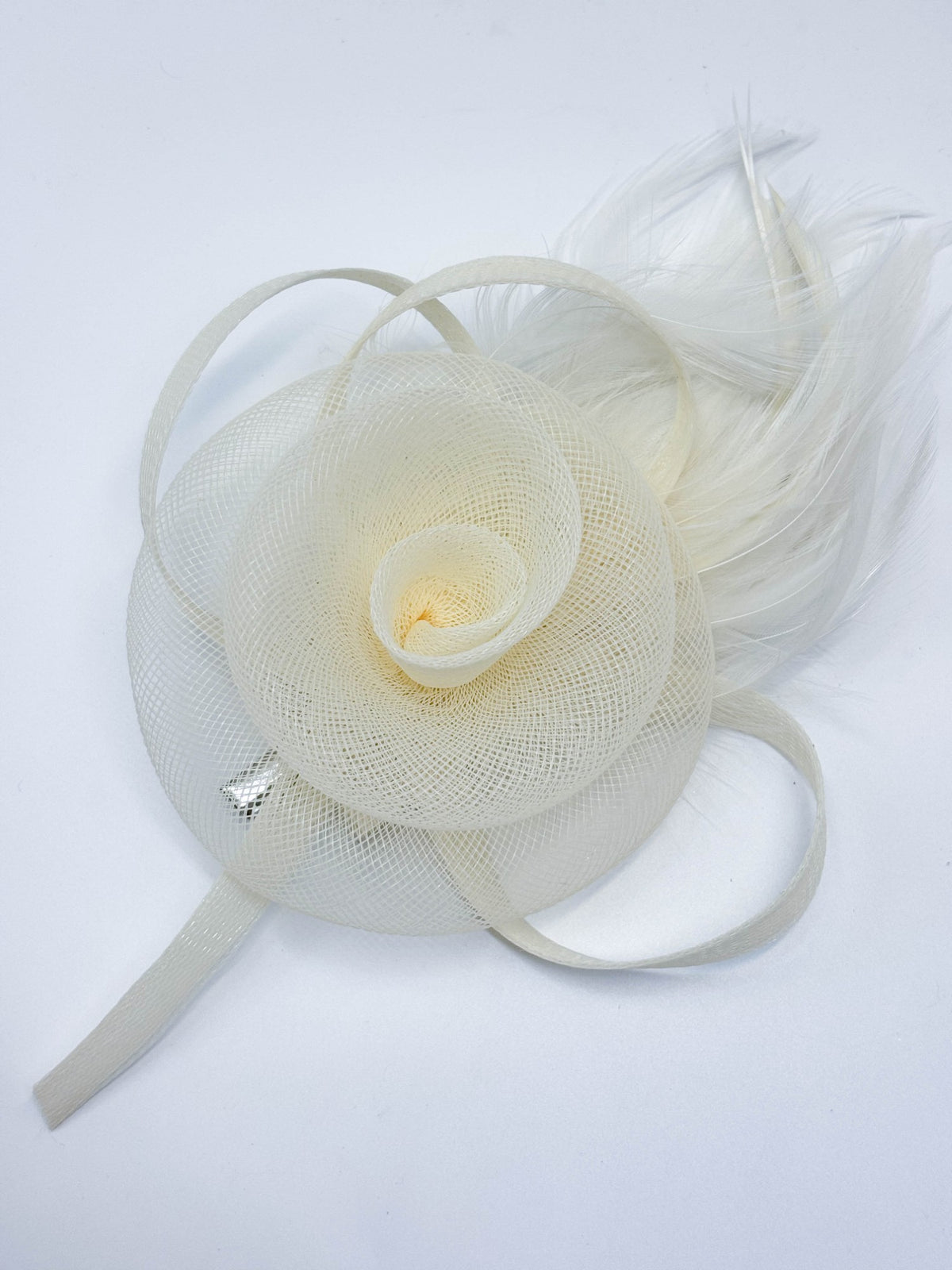 Ribbon Loop & Feather Fascinator Hair Clip