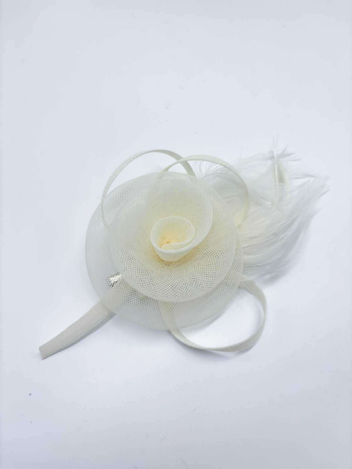 Ribbon Loop & Feather Fascinator Hair Clip