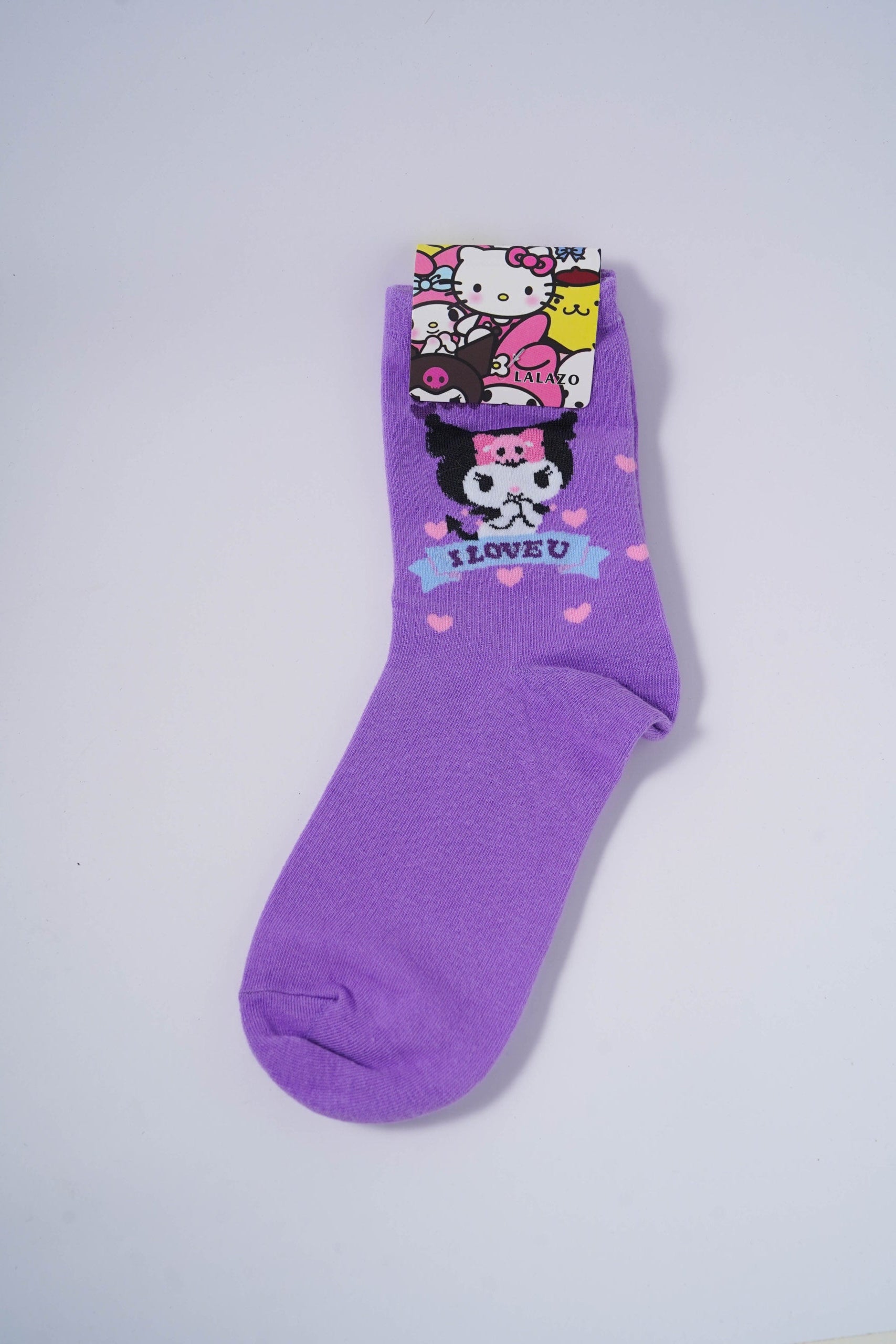Cute Purple Sock with Kuromi Design