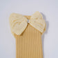 Soft Ribbed Cotton Socks with Bow