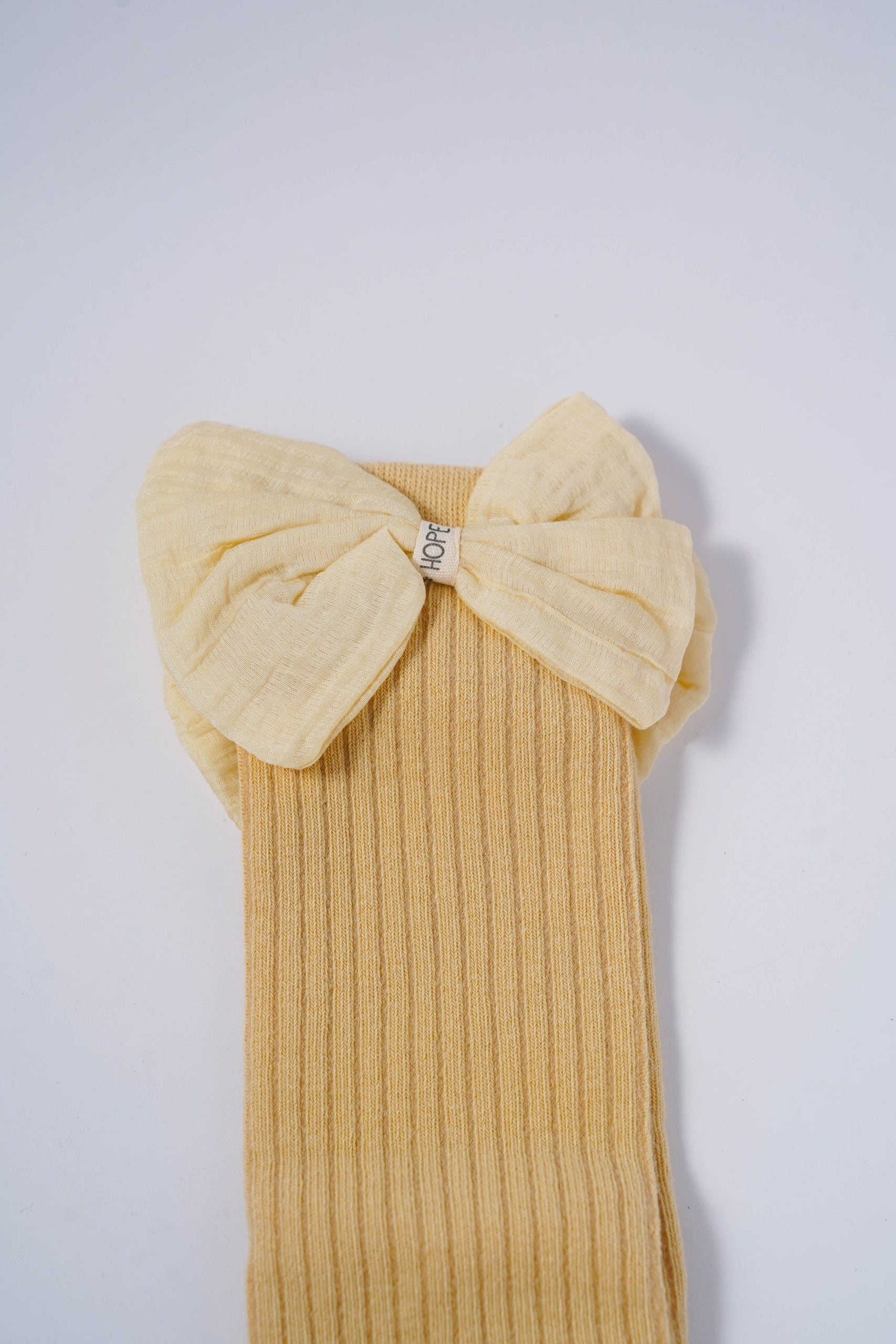Soft Ribbed Cotton Socks with Bow