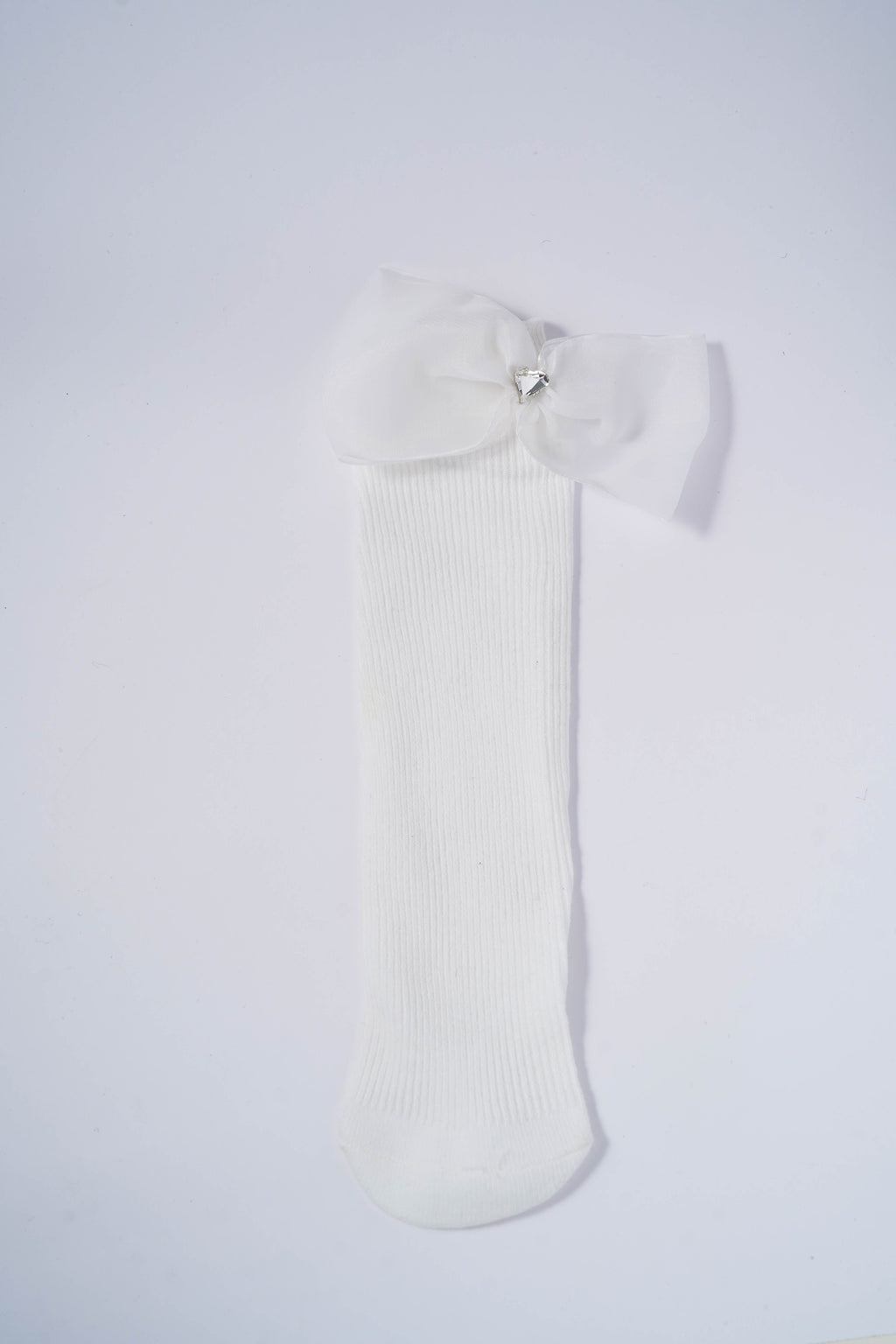 Elegant White Socks with Organza Bows