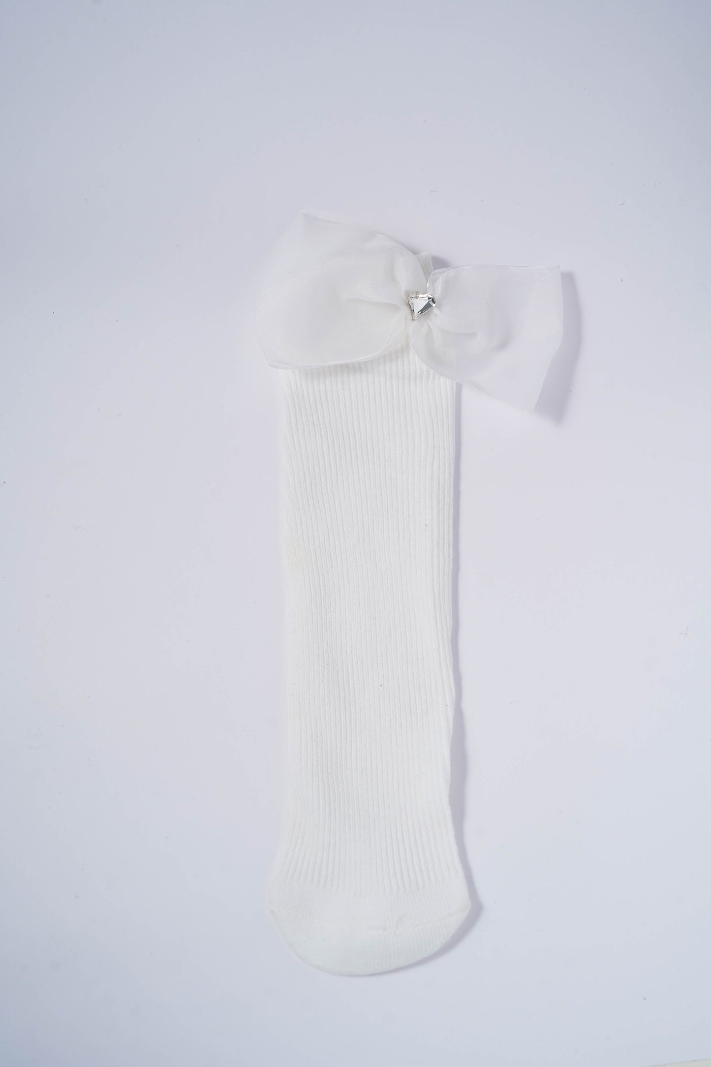 Elegant White Socks with Organza Bows