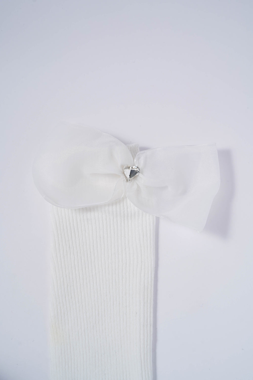 Elegant White Socks with Organza Bows
