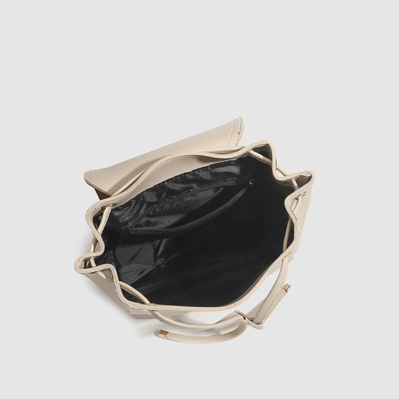 Minimalist Cream Mini Backpack for Girls