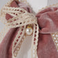 Velvet Alligator Clip with Lace Bow & Pearl Elegant Hair Accessory for Girls