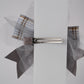 Pearl Bow Hair Clip with Tulle & Plaid Ribbon Elegant Party Accessory for Girls