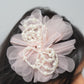 Elegant Tulle Hair Clip with Pearl Loops & Ribbon Bow Party & Wedding Hair Accessory